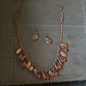 Elegant Gold and Brown Jewelry Set